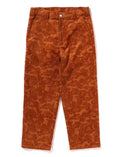 A BATHING APE SOLID CAMO DEBOSSED CORDUROY RELAXED FIT PANTS