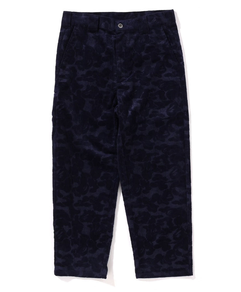 A BATHING APE SOLID CAMO DEBOSSED CORDUROY RELAXED FIT PANTS