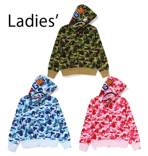 A BATHING APE Ladies' ABC CAMO SHARK FULL ZIP HOODIE