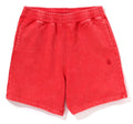 A BATHING APE GARMENT DYE ONE POINT RELAXED FIT SWEAT SHORTS