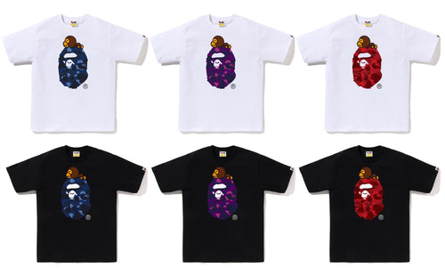 A BATHING APE COLOR CAMO MILO ON BIG APE TEE