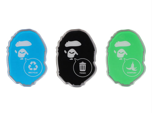 A BATHING APE APE HEAD TRASH CAN STICKER