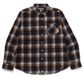 A BATHING APE APE HEAD ONE POINT CHECK RELAXED FIT SHIRT