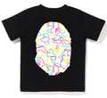 A BATHING APE BAPE KIDS NEON CAMO BIG APE HEAD TEE