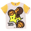 A BATHING APE BAPE KIDS BABY MILO STA GLOW IN THE DARK PANEL PRINT TEE