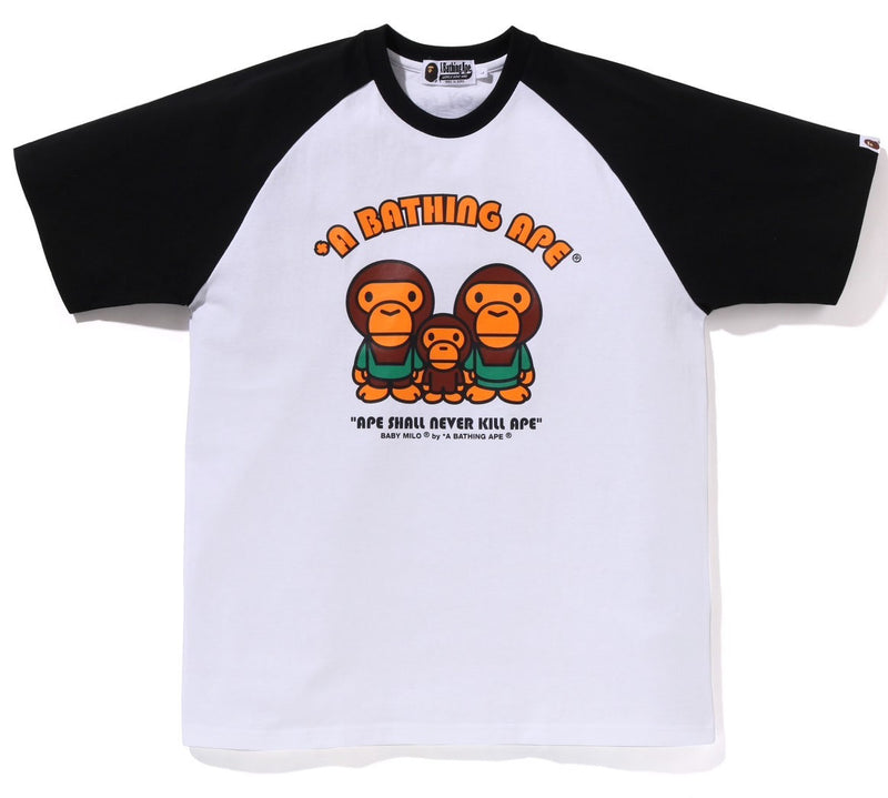 A BATHING APE BABY MILO RAGLAN SLEEVE TEE