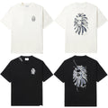 A BATHING APE BAPE BLACK STONE WASH APE HEAD STITCH LOGO TEE