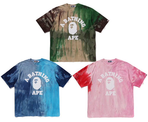 A BATHING APE ICE DYE COLLEGE RELAXED FIT TEE