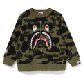 A BATHING APE BAPE KIDS 1ST CAMO SHARK CREWNECK SWEAT SHIRT