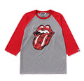 A BATHING APE BAPE x THE ROLLING STONES APE CAMO TONGUE 3/4 SLEEVE RAGLAN TEE