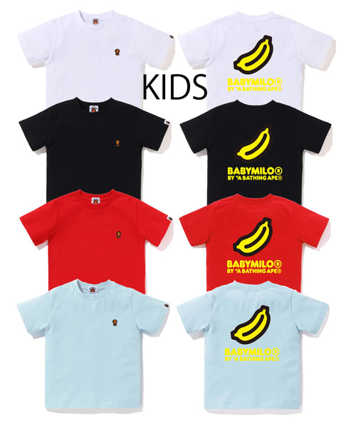 A BATHING APE BAPE KIDS BACK BANANA ONE POINT TEE