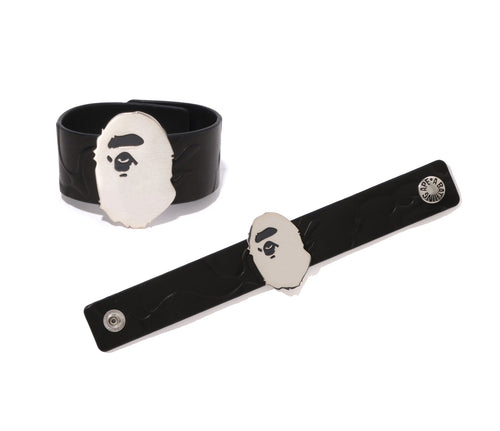 A BATHING APE APE HEAD SILVER BRACELET