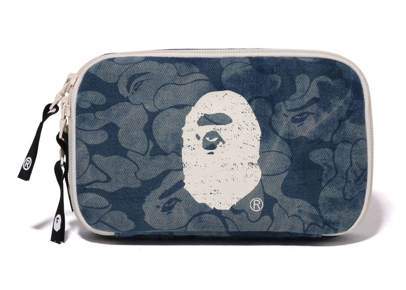 A BATHING APE SOLID CAMO DENIM POUCH