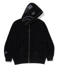 A BATHING APE LUX SPORT PATTERN SHARK RELAXED FIT FULL ZIP HOODIE