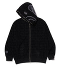 A BATHING APE LUX SPORT PATTERN SHARK RELAXED FIT FULL ZIP HOODIE