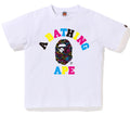 A BATHING APE BAPE KIDS NEON CAMO COLLEGE TEE