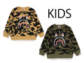 A BATHING APE BAPE KIDS 1ST CAMO SHARK CREWNECK SWEAT SHIRT