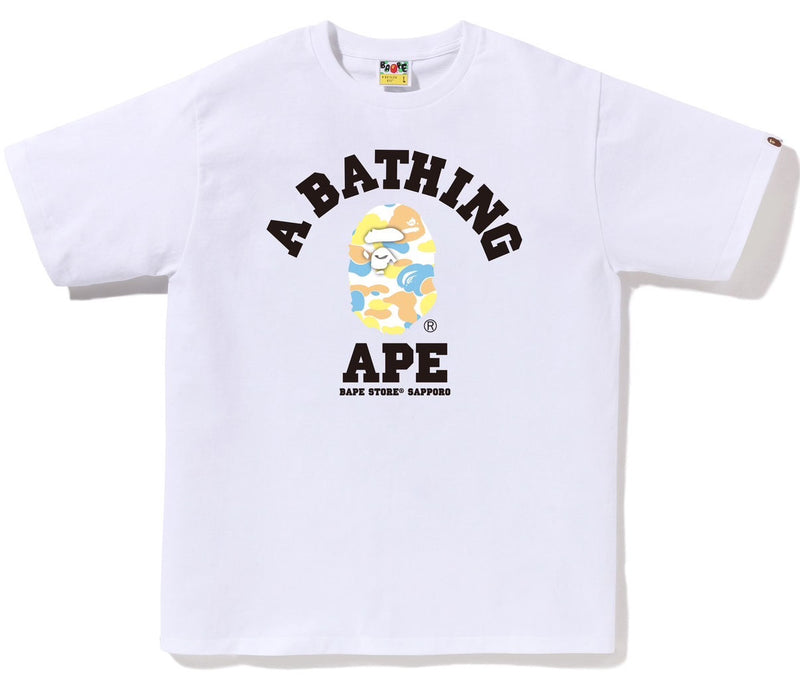 A BATHING APE JAPAN LIMITED COLLECTION BAPE STORE SAPPORO  CAMO COLLEGE TEE