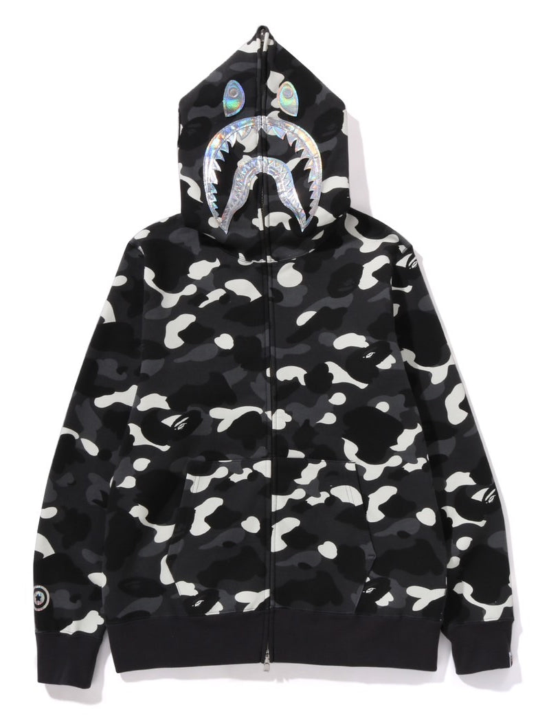 A BATHING APE CITY CAMO SHARK FULL ZIP HOODIE