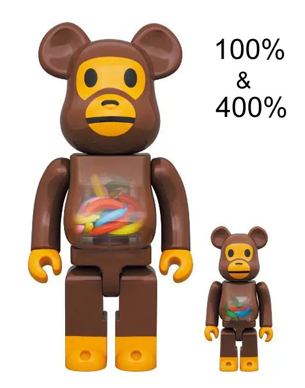 A BATHING APE x BE@RBRICK BABY MILO AND BANANA 100% & 400%