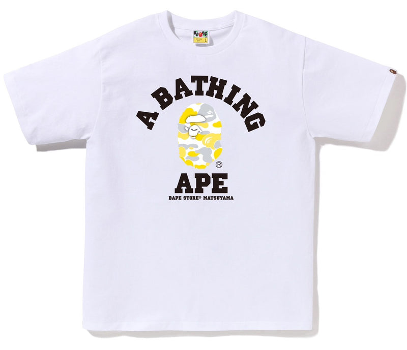 A BATHING APE JAPAN LIMITED COLLECTION BAPE STORE MATSUYAMA CAMO COLLEGE TEE