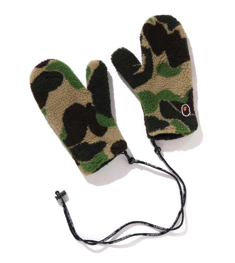 A BATHING APE Ladies' ABC CAMO BOA MITTENS