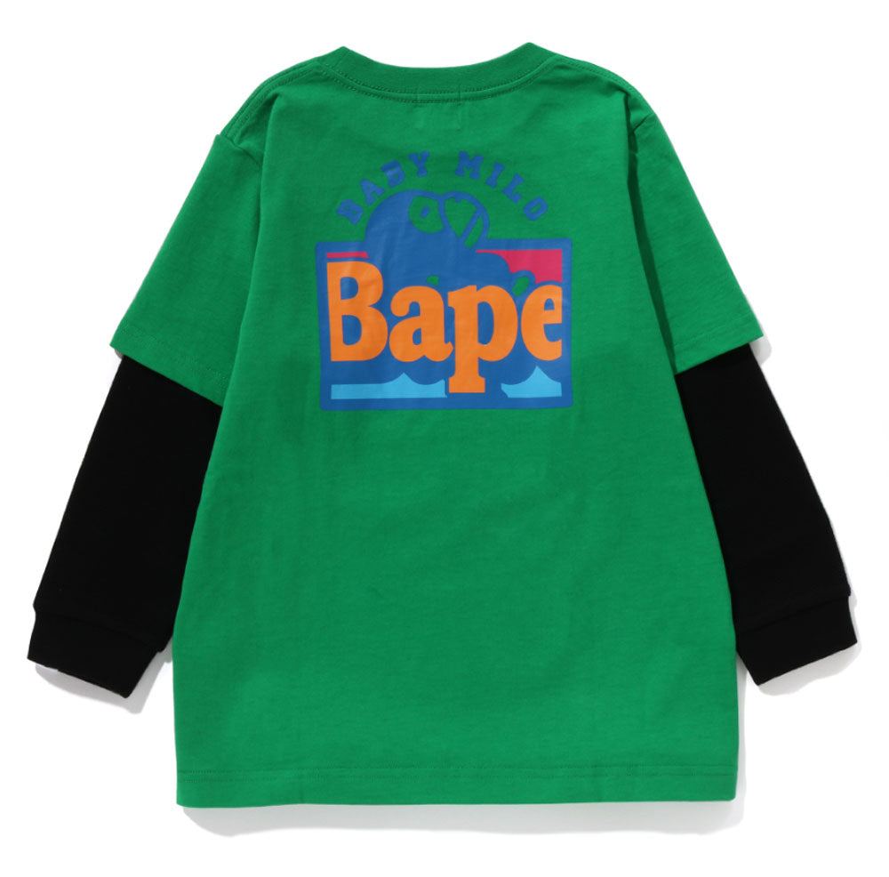 A BATHING APE BAPE KIDS BABY MILO LAYERED L/S TEE