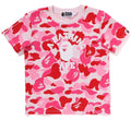 A BATHING APE Ladies' ABC CAMO COLLEGE MINI TEE