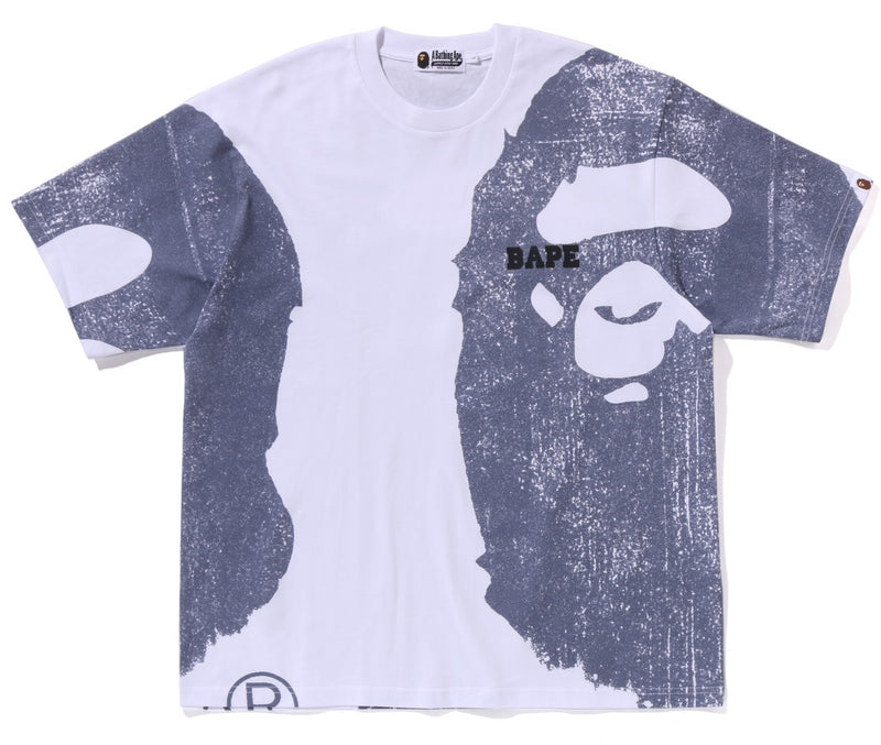 A BATHING APE WATER PRINT COLLEGE RELAXED FIT TEE