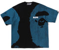 A BATHING APE WATER PRINT COLLEGE RELAXED FIT TEE