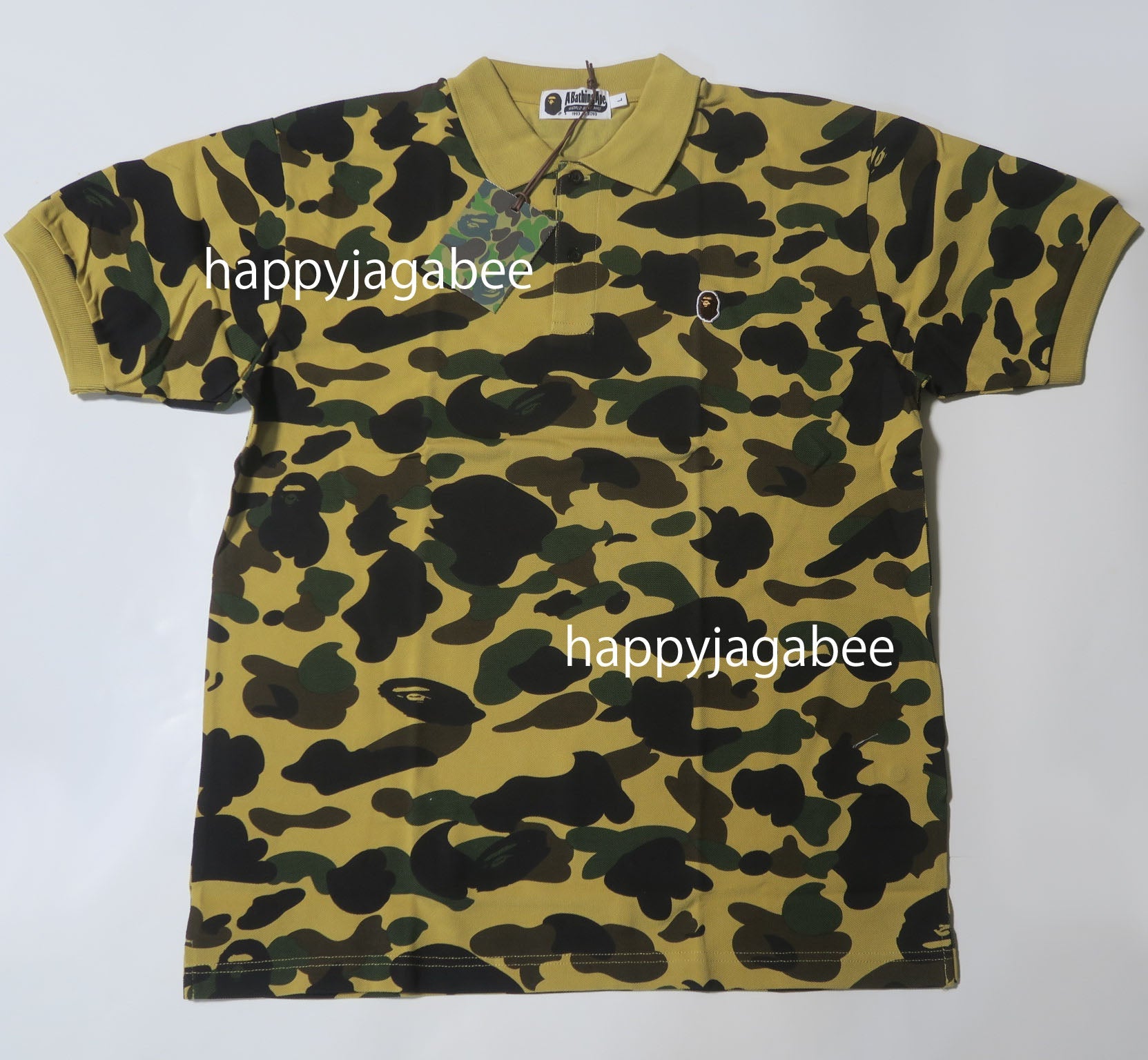 A BATHING APE 1ST CAMO ONE POINT RELAXED POLO