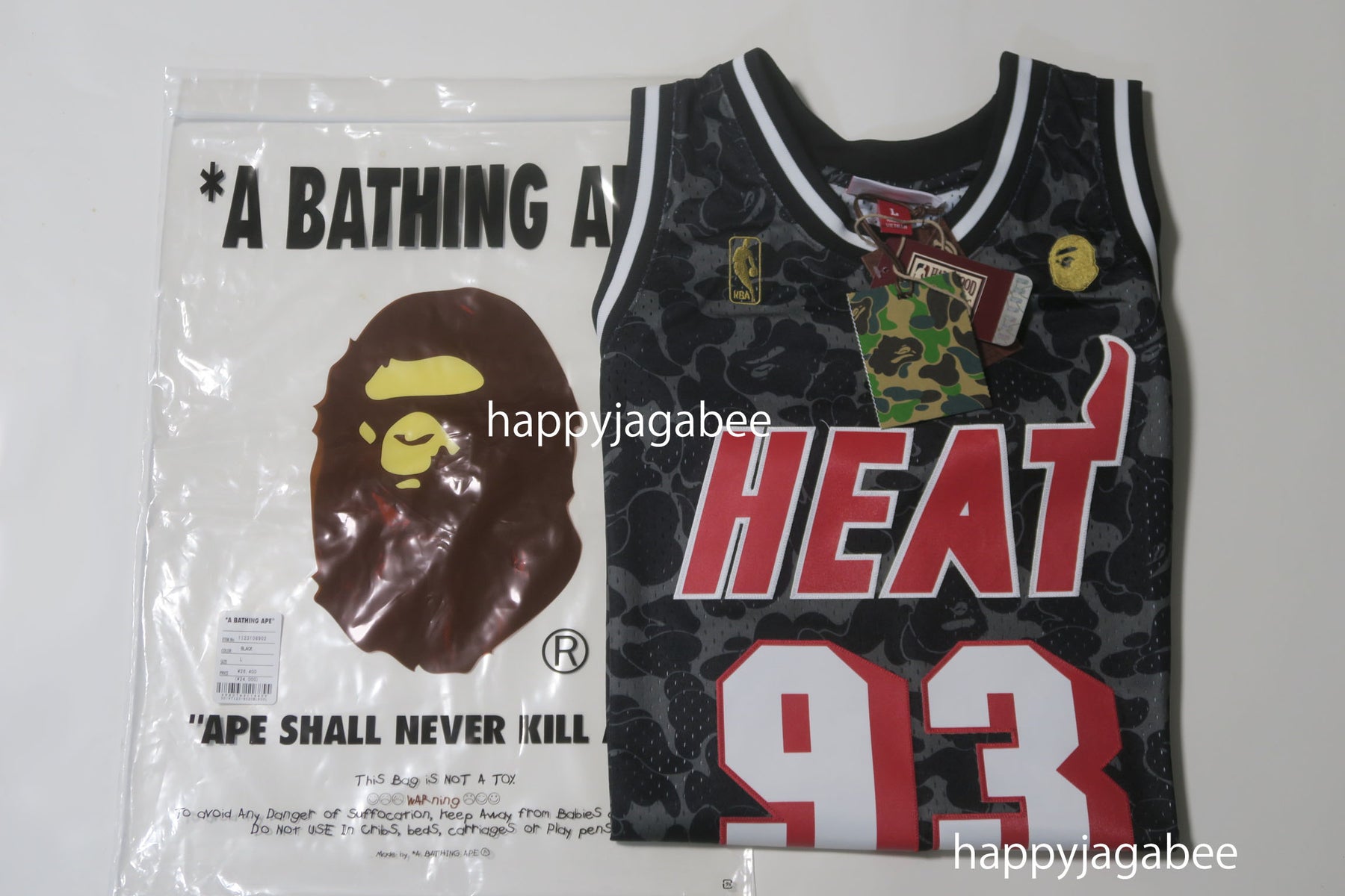 M&N x Bape Miami Heat Jersey Mitchell & Ness Nostalgia Co.