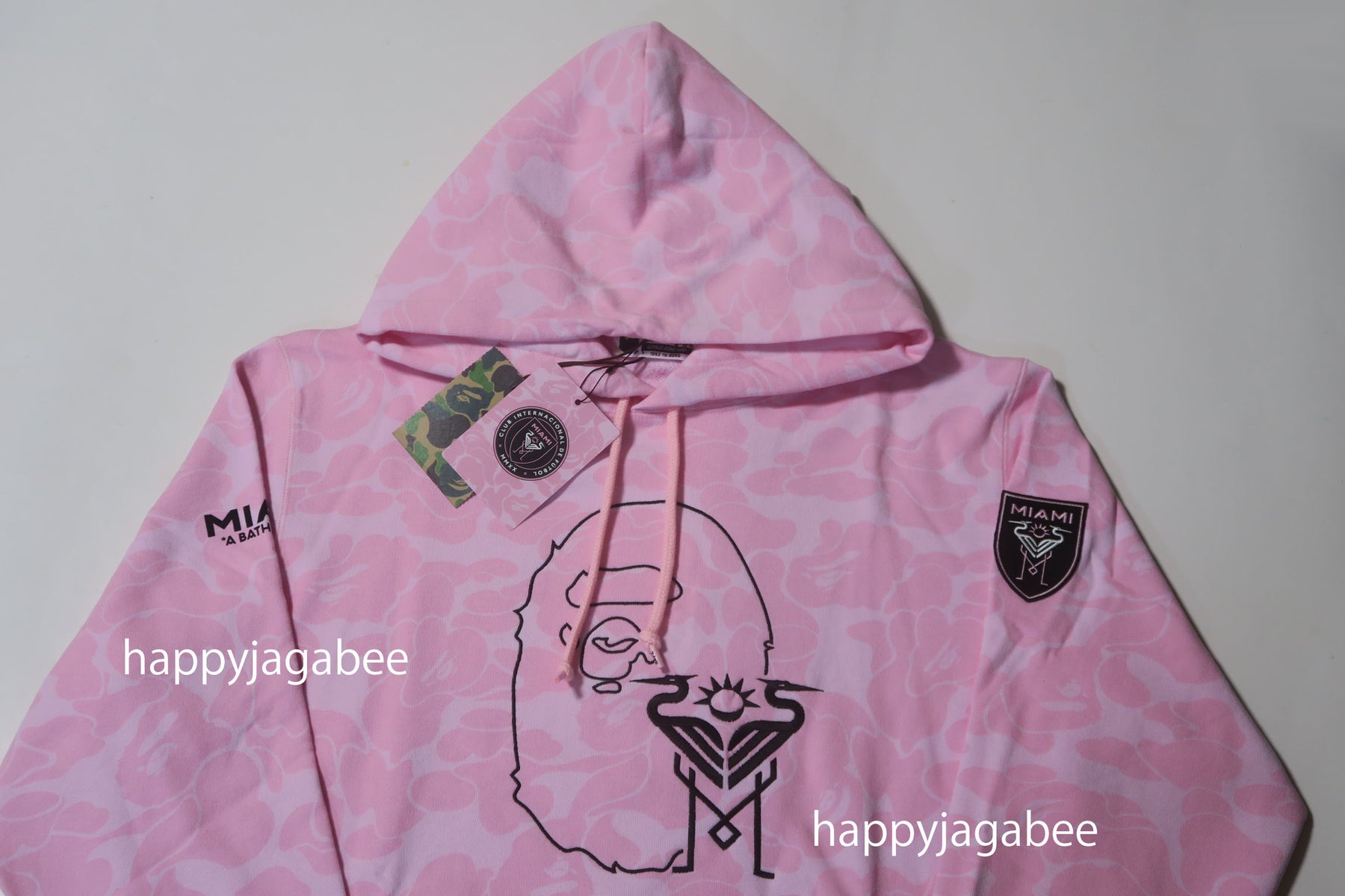 A BATHING APE BAPE x INTER MIAMI CF CAMO PULLOVER HOODIE