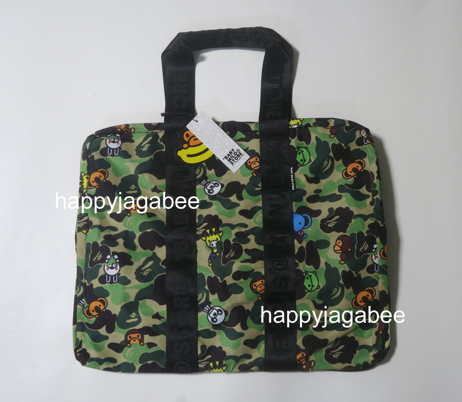 A BATHING APE BABY MILO STORE ABC MILO ALL FRIENDS CAMO FOLDABLE TRAVEL BAG