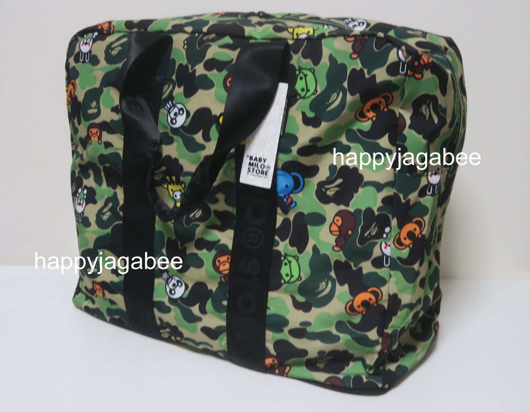 A BATHING APE BABY MILO STORE ABC MILO ALL FRIENDS CAMO FOLDABLE TRAVEL BAG