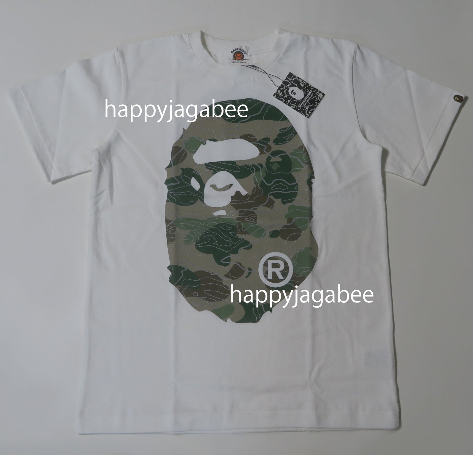 A BATHING APE Kids Layered Sleeve Baseball Shirt BAPE LOGO Motif Fast Ship  Japan