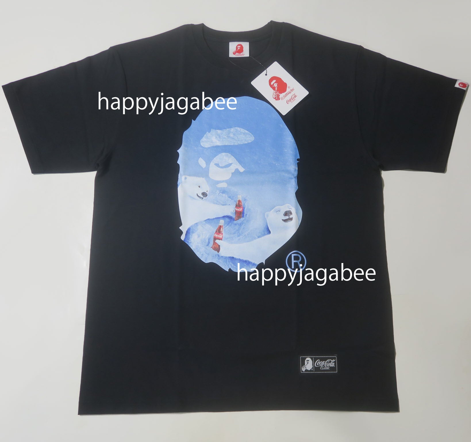 A BATHING APE BAPE x COCA-COLA PHOTO APE HEAD TEE