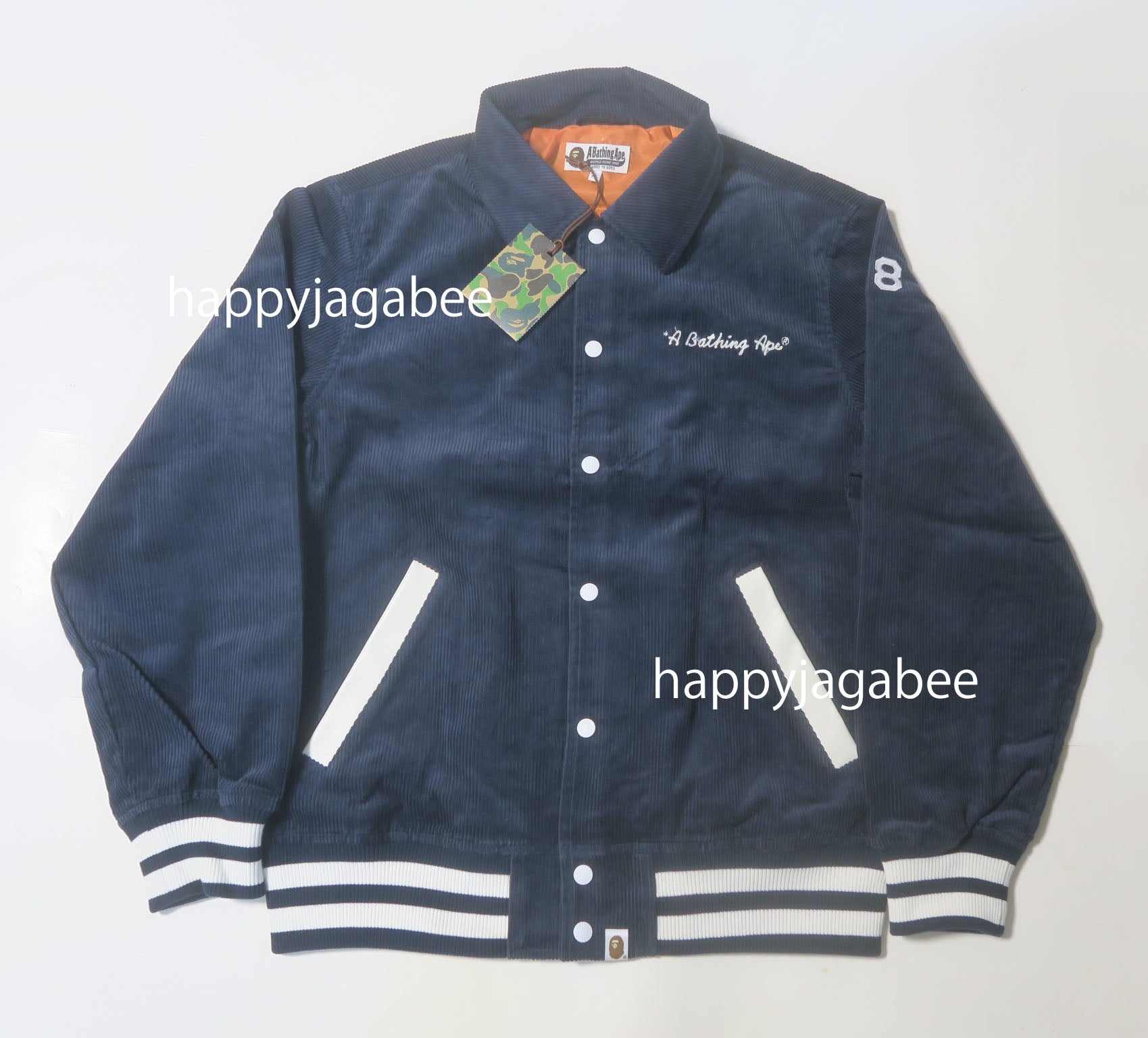 A BATHING APE GENERAL CORDUROY VARSITY JACKET