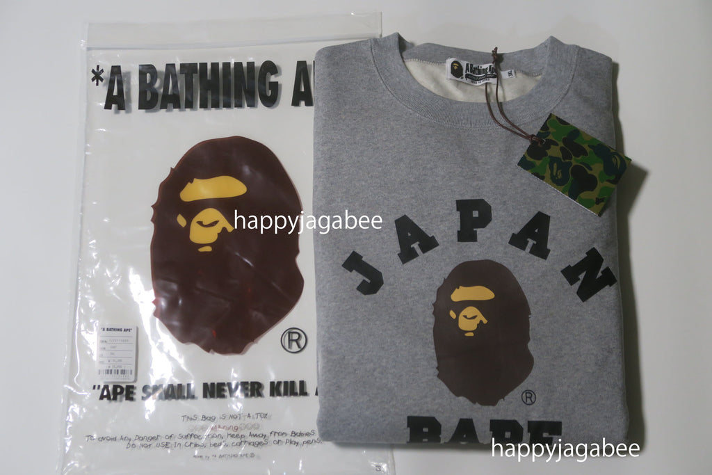 A BATHING APE JAPAN COLLEGE CREWNECK ( JAPAN LIMITED ) – happyjagabee store