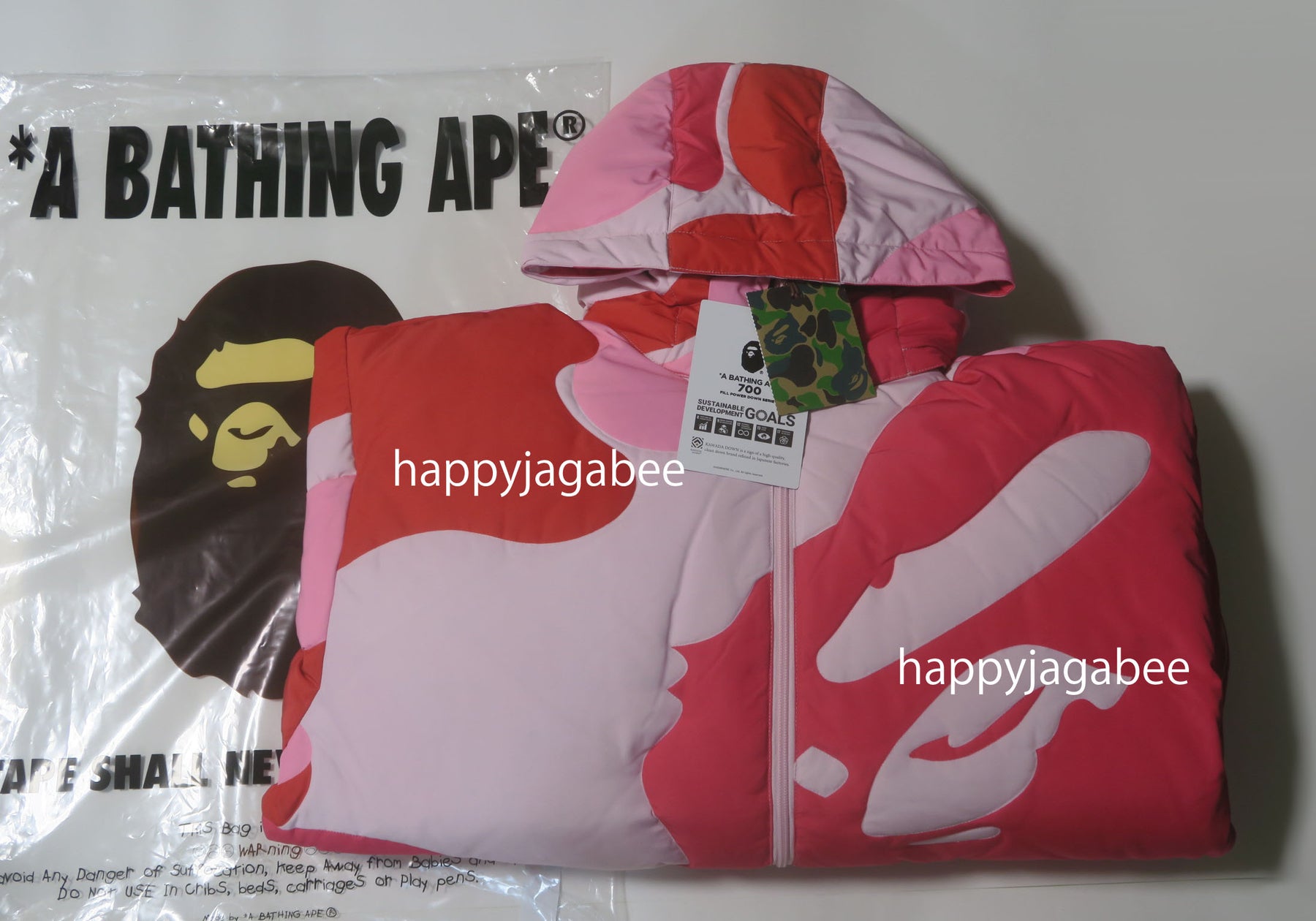 A BATHING APE MEGA ABC CAMO DETACHABLE HOODIE PUFFER DOWN JACKET