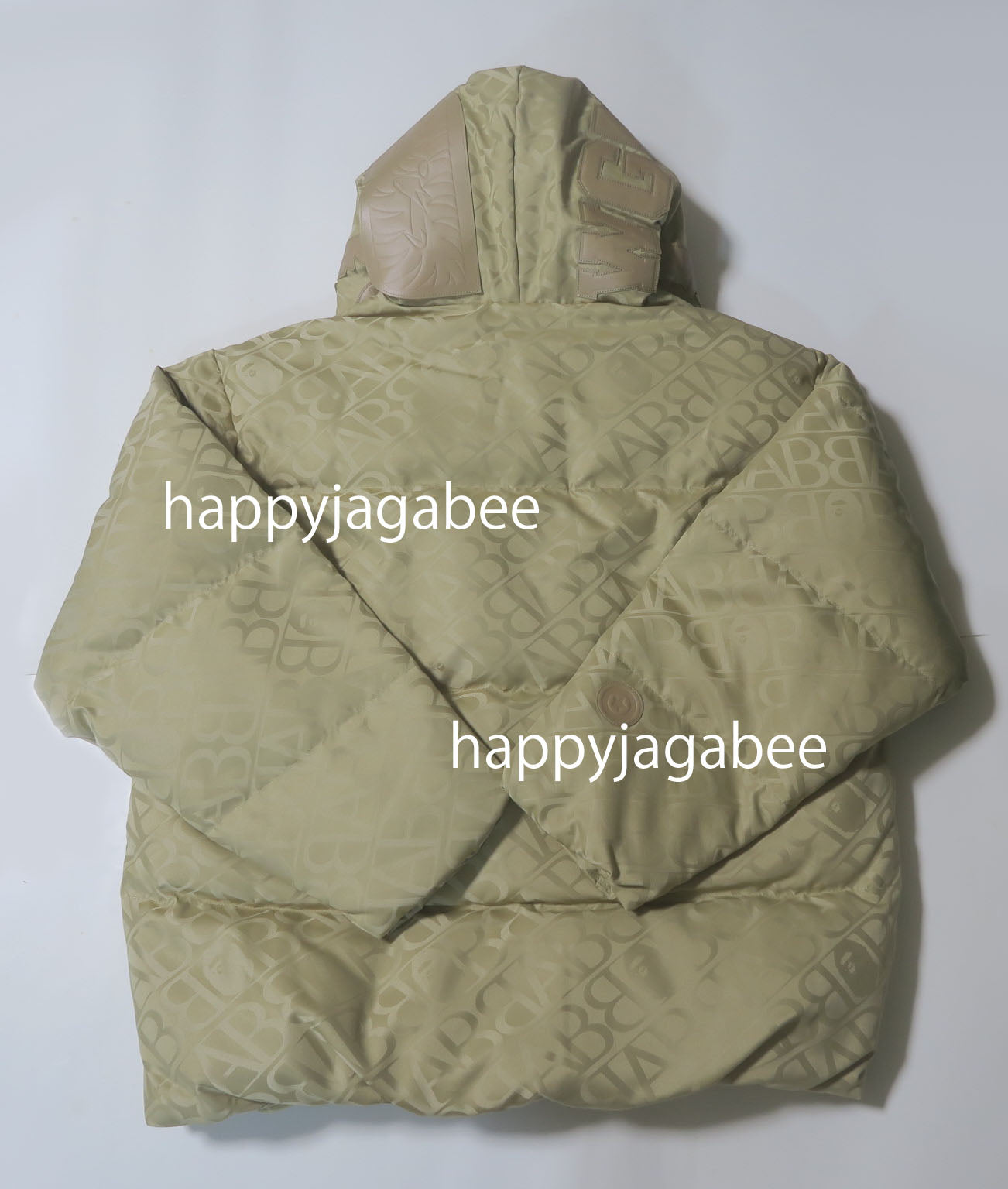 A BATHING APE SPORT MONOGRAM SHARK HOODIE PUFFER DOWN JACKET