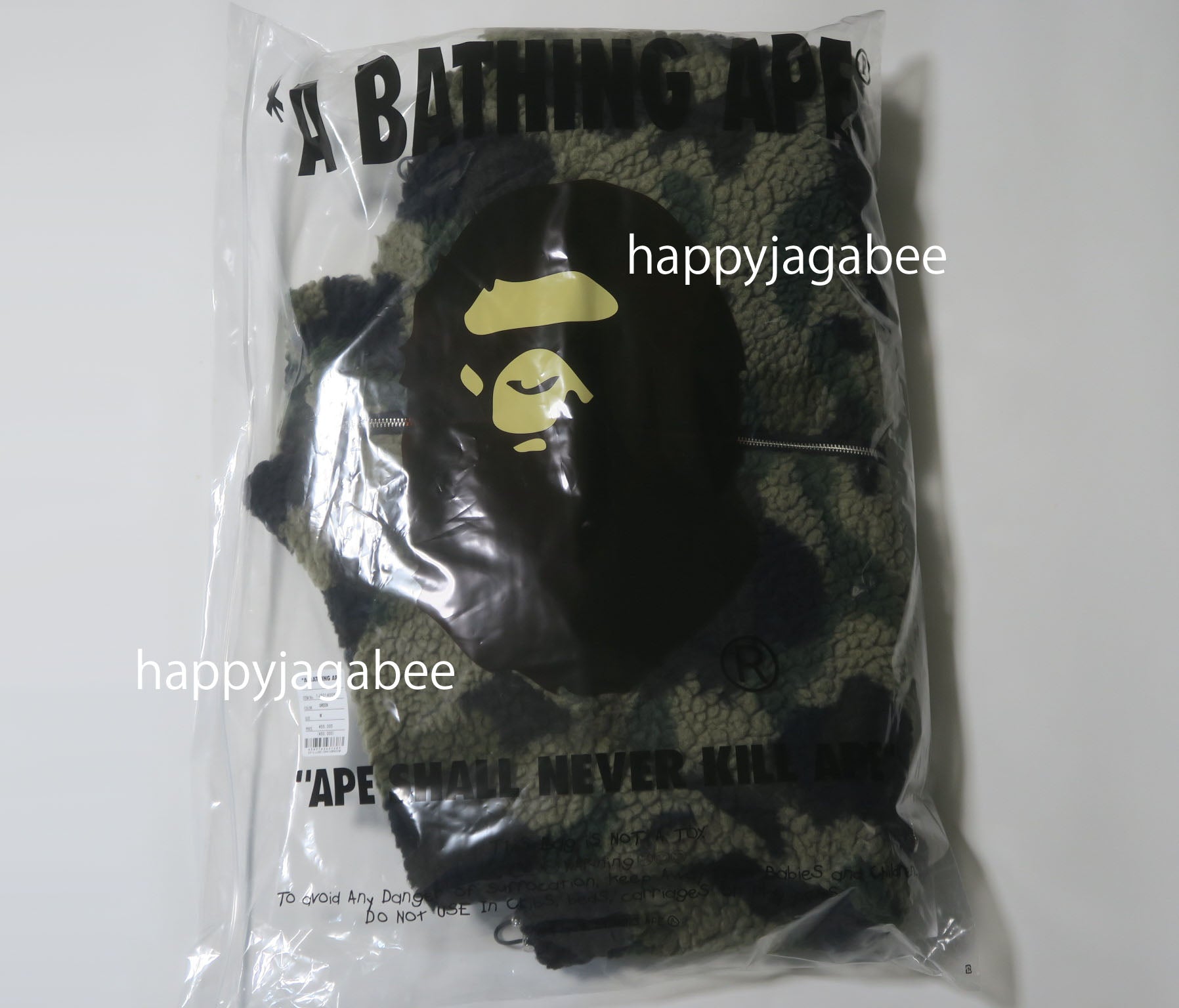 A BATHING APE 1ST CAMO METAL APE HEAD ONE POINT FLEECE JACKET