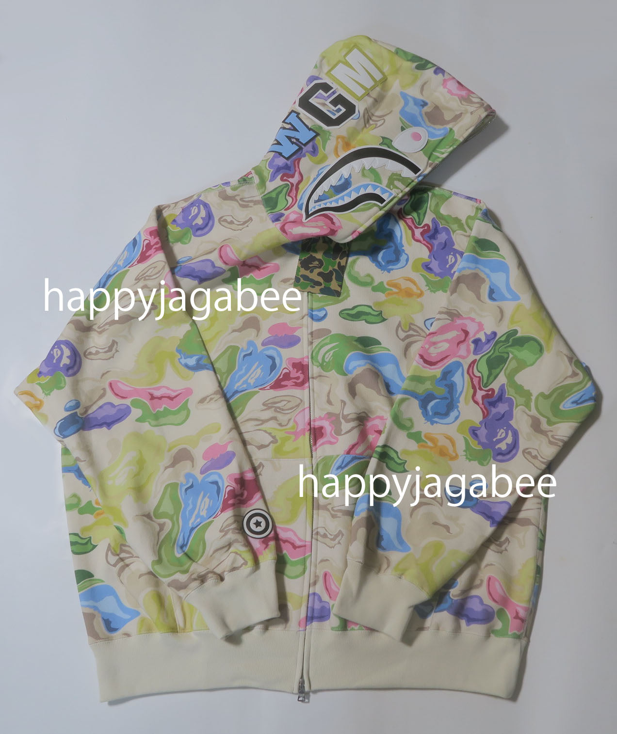 驚くべき価格 APE BAPE KAWS Psych Camo SHARK シャークパーカー | www