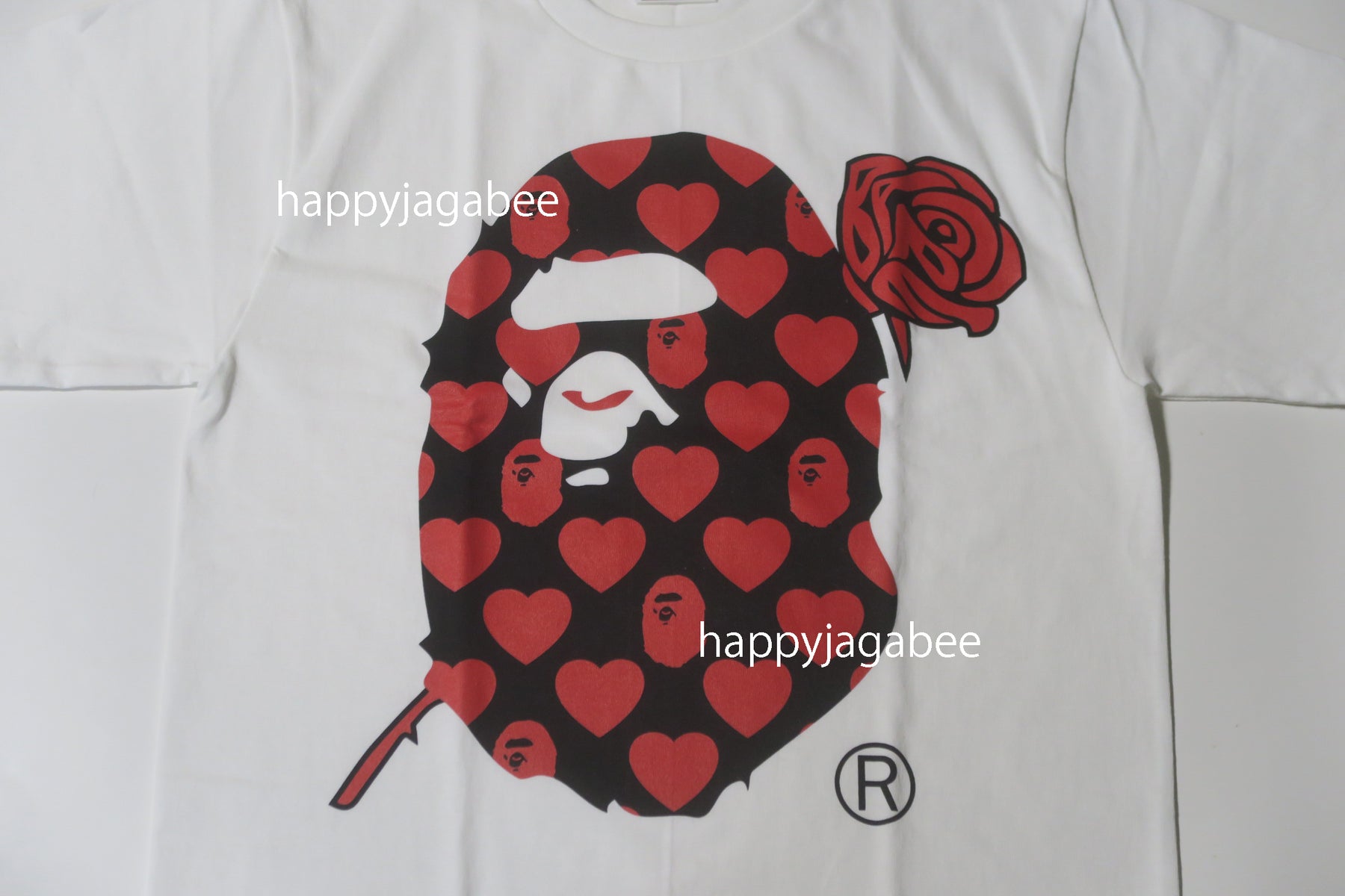 A BATHING APE VALENTINE APE HEAD TEE