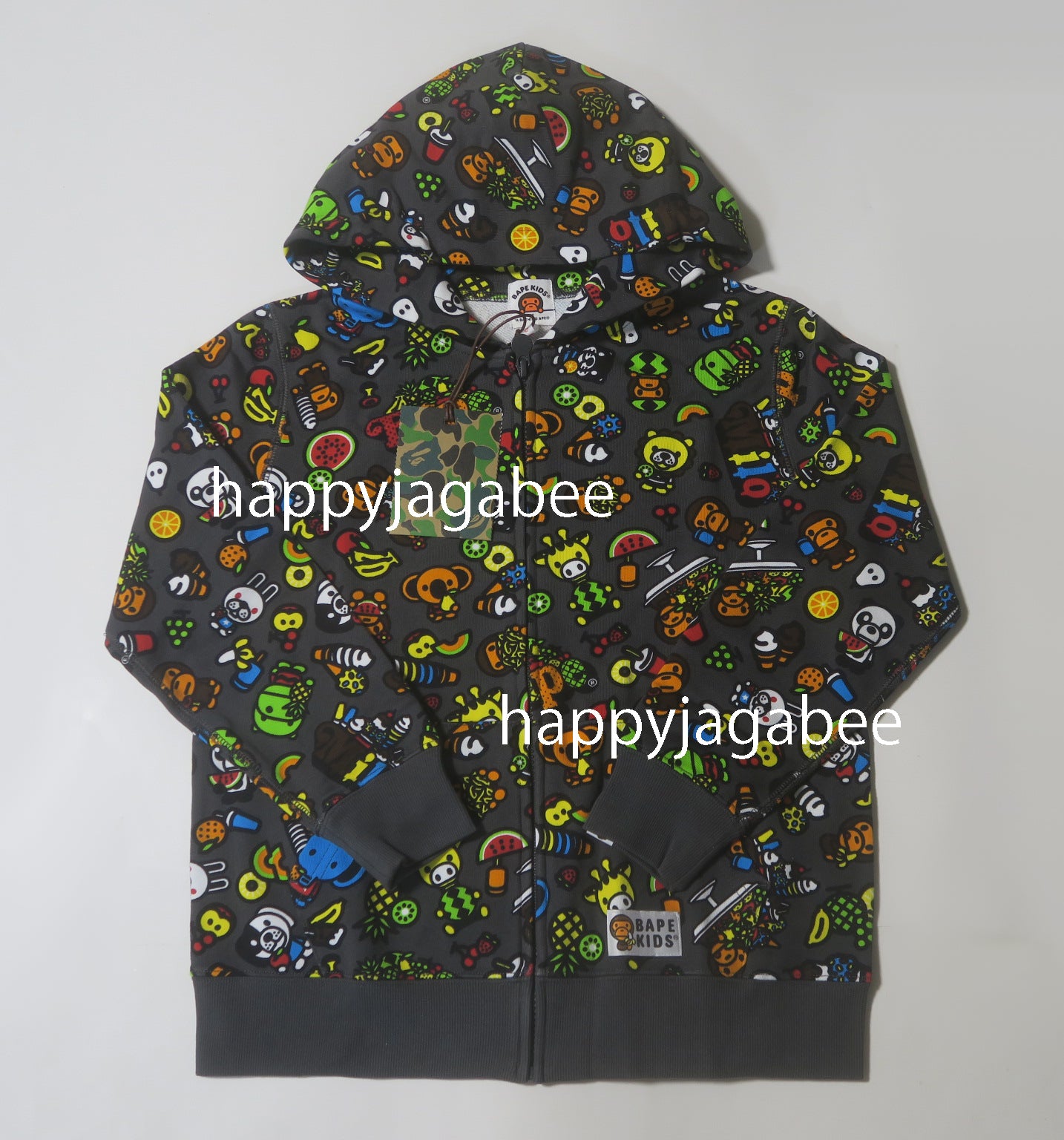 A BATHING APE BAPE KIDS BABY MILO MIXED FRUIT ZIP HOODIE 