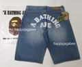 A BATHING APE COLLEGE DENIM SHORTS