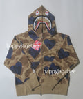 A BATHING APE Ladies' I LOVE BAPE SHARK FULL ZIP HOODIE