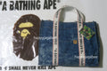 A BATHING APE SOLID CAMO DENIM 2WAY TOTE BAG