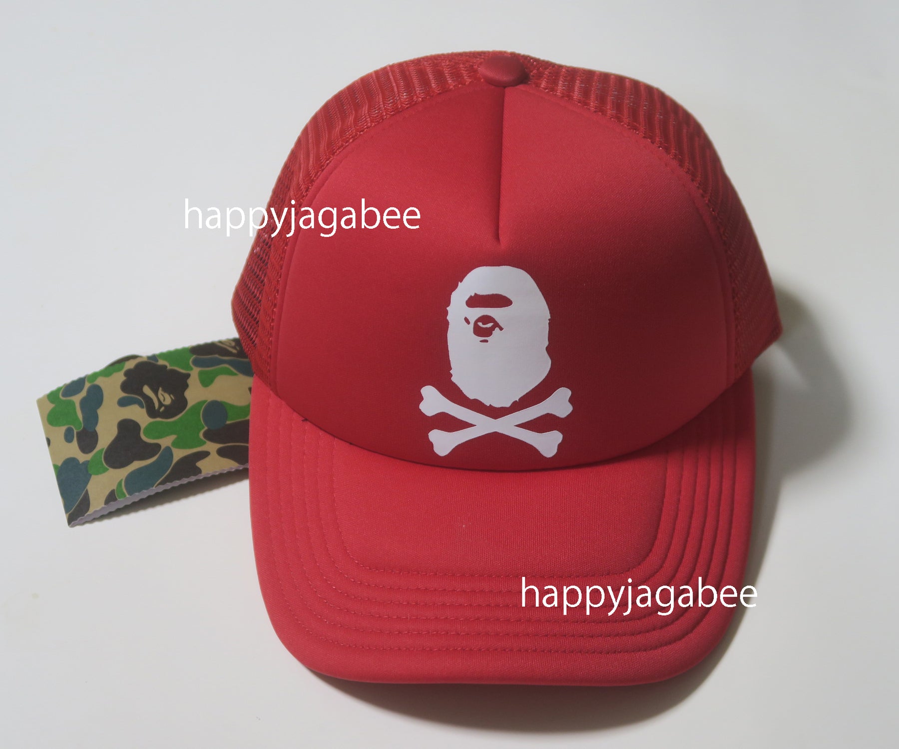 A BATHING APE CROSSBONE MESH CAP