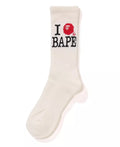 A BATHING APE I LOVE BAPE SOCKS